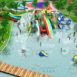 Large scale water park equipment water interactive water village water skits glass fiber reinforced plastic slide customized